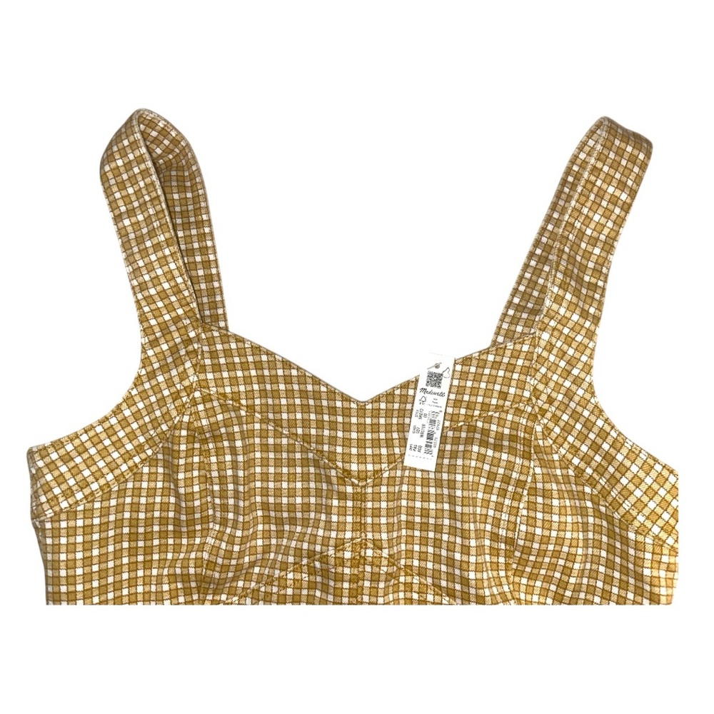 Madewell Denim Supercrop Tank Top in Mini Check- Size 00 - Picture 10 of 11